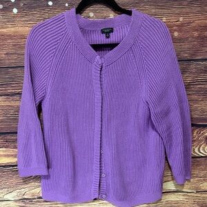 Talbots Lavender Cardigan Sweater